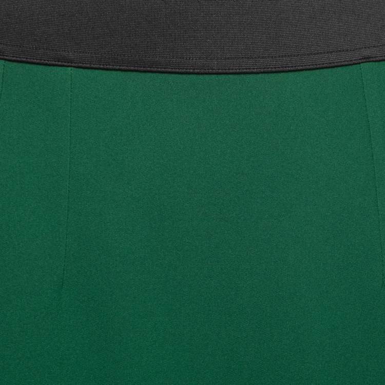 مملوكة مسبقًا Dolce & Gabbana Green Crepe Midi Skirt L