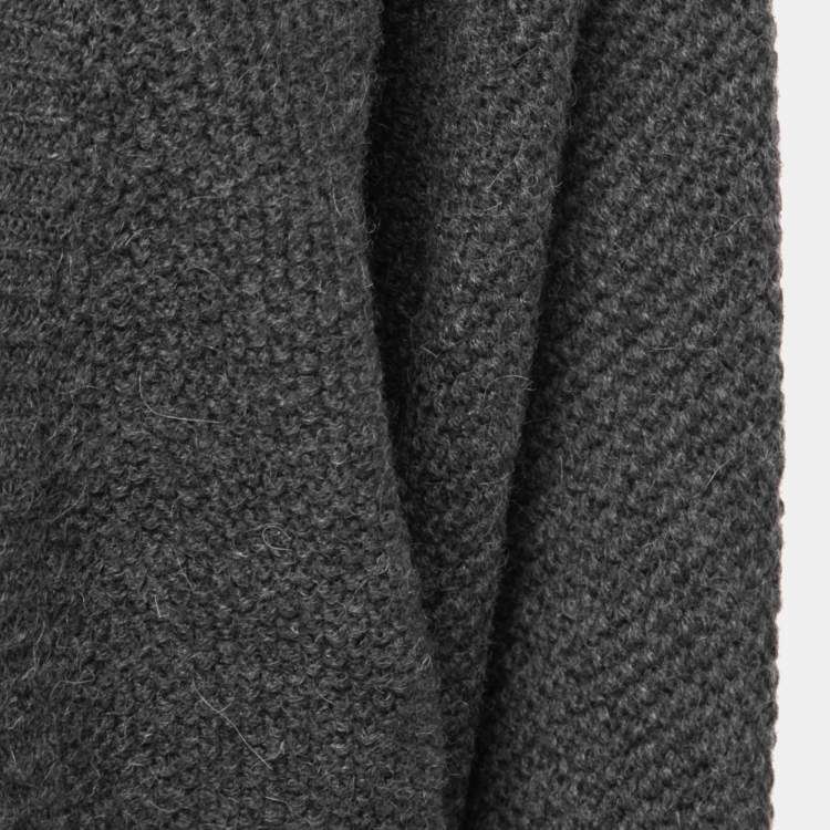 Pre Owned Dolce & Gabbana Dark Grey Alpaca Blend Cropped Cardigan L