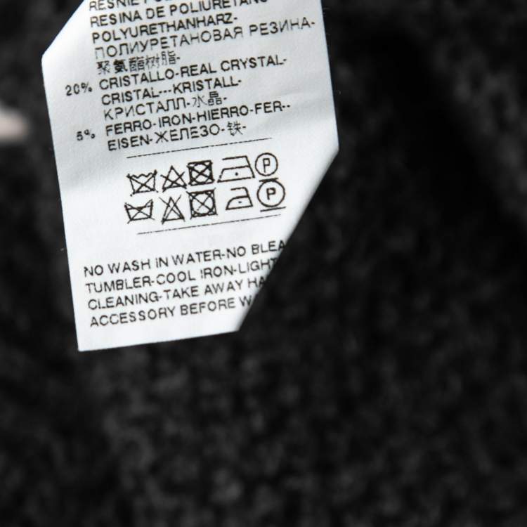 Pre Owned Dolce & Gabbana Dark Grey Alpaca Blend Cropped Cardigan L