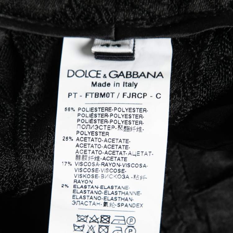 Pre Owned Dolce & Gabbana Black Brocade Trousers M
