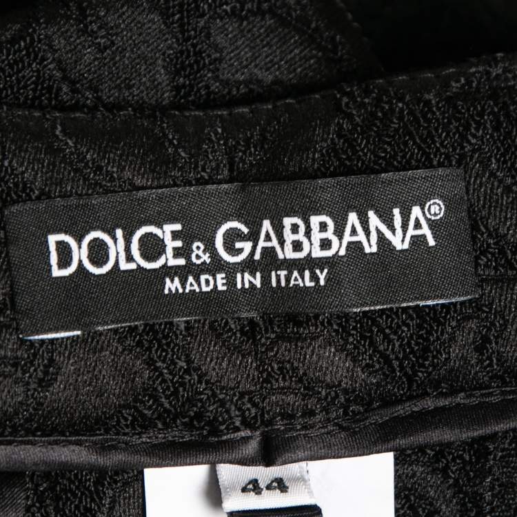 Pre Owned Dolce & Gabbana Black Brocade Trousers M