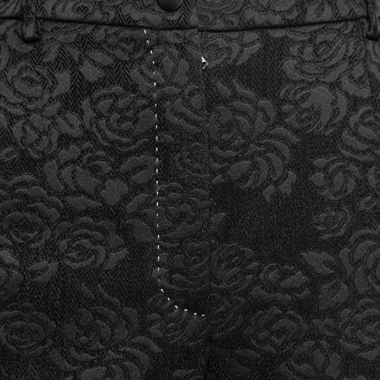 Pre Owned Dolce & Gabbana Black Brocade Trousers M