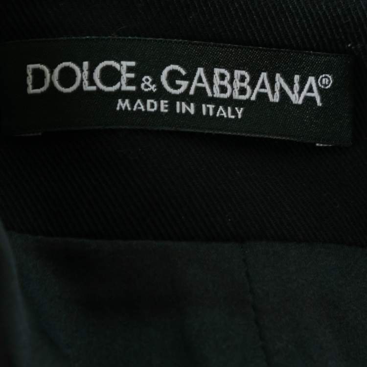 Pre Owned Dolce & Gabbana Black Cotton Button Detail Skirt XS