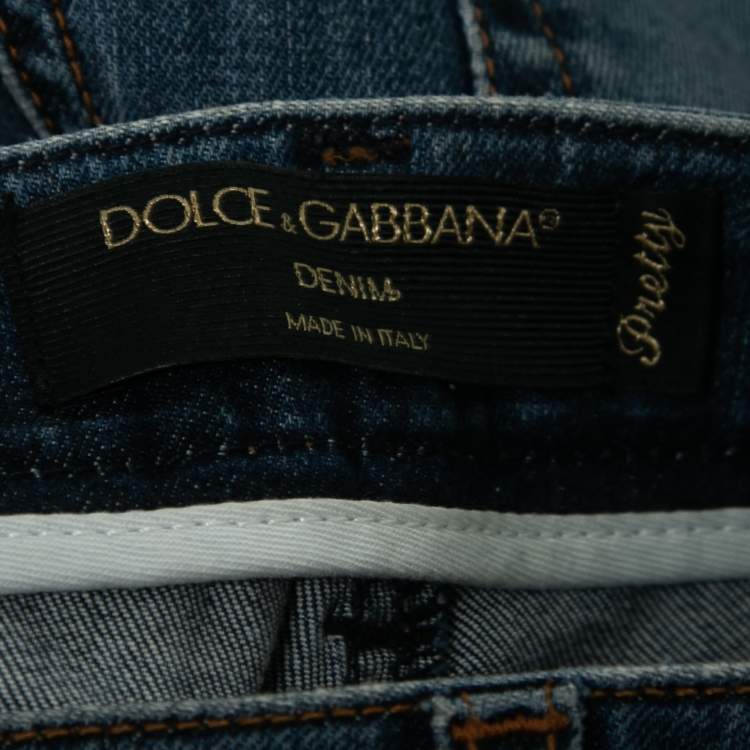 Pre Owned Dolce & Gabbana Blue Denim Skinny Pretty Fit Jeans XS Waist 28" 