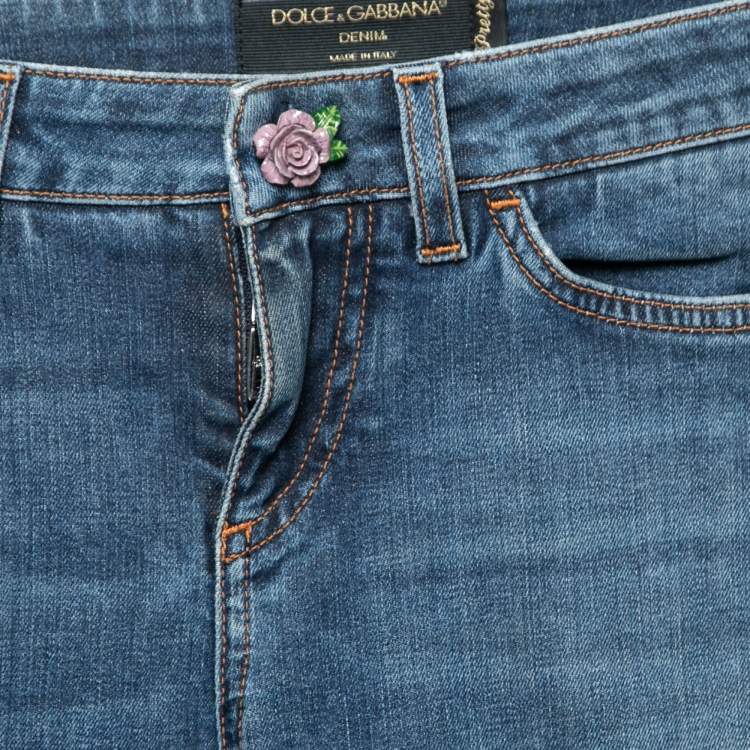 Pre Owned Dolce & Gabbana Blue Denim Skinny Pretty Fit Jeans XS Waist 28" 