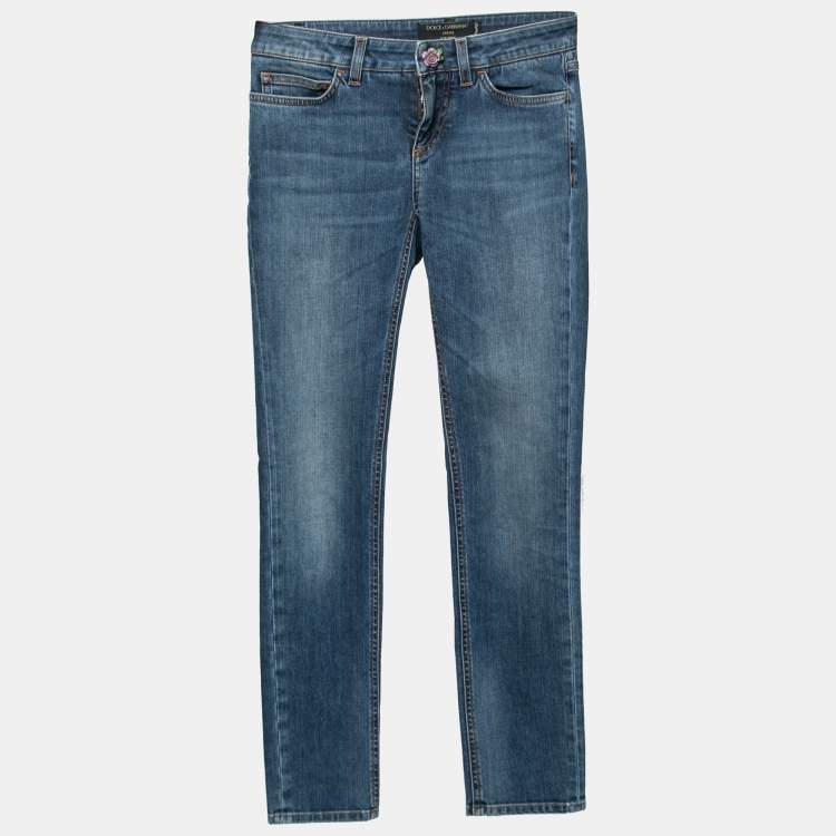 Pre Owned Dolce & Gabbana Blue Denim Skinny Pretty Fit Jeans XS Waist 28" 