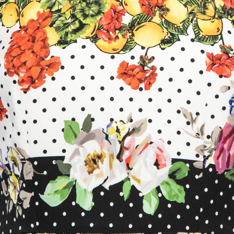 Pre Owned Dolce & Gabbana Multicolor Floral Print Silk Dress S