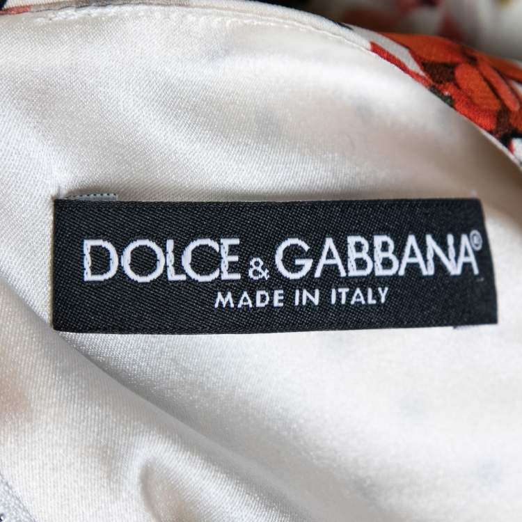 Pre Owned Dolce & Gabbana Multicolor Floral Print Silk Dress S