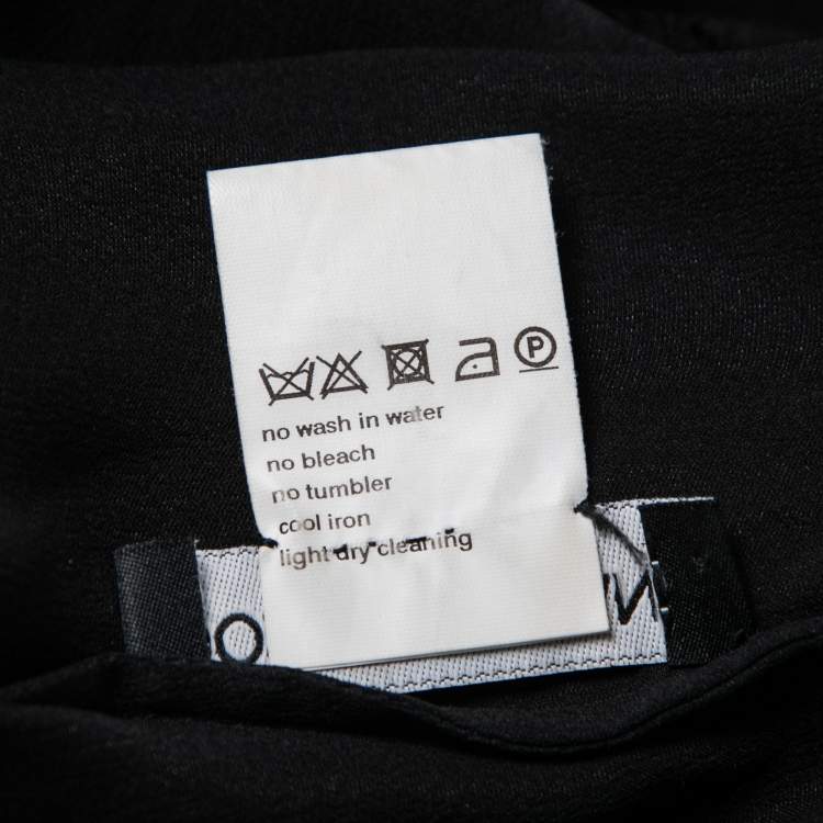 Pre Owned Dolce & Gabbana Black Sheer Silk Ruched Waist Dress M