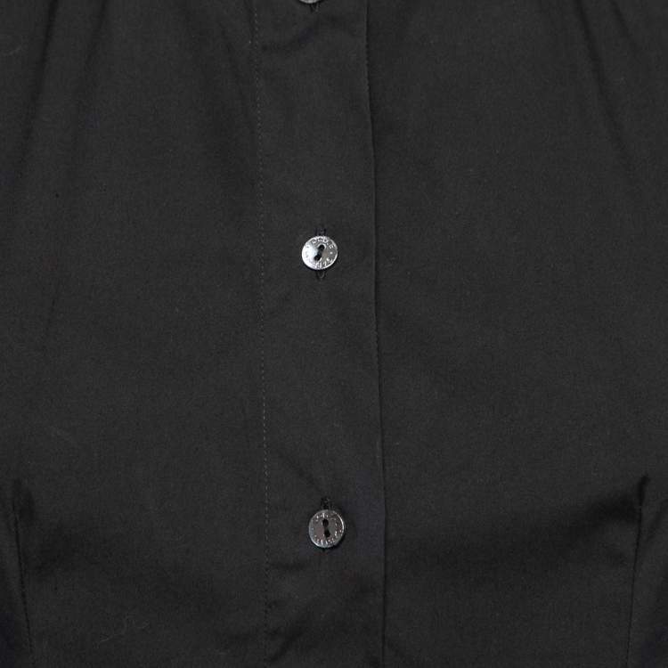 Pre Owned Dolce & Gabbana Black Cotton Button Front Slim Fit Shirt S