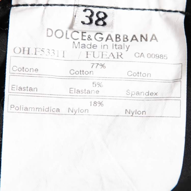 Pre Owned Dolce & Gabbana Black Cotton Button Front Slim Fit Shirt S