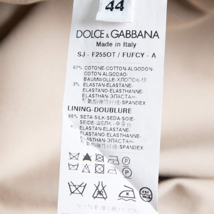 Pre Owned Dolce & Gabbana Beige Cotton Single Breasted Blazer M