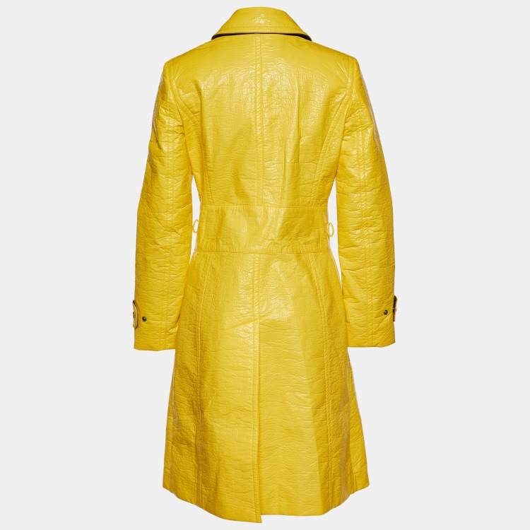 Pre Owned Dolce & Gabbana Yellow Coated Cotton Trench Coat S