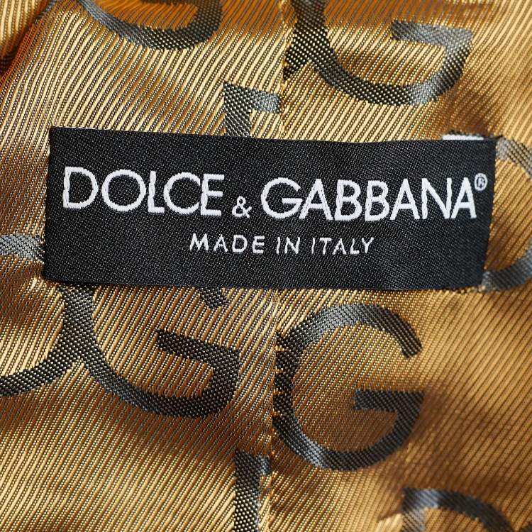 Pre Owned Dolce & Gabbana Yellow Coated Cotton Trench Coat S