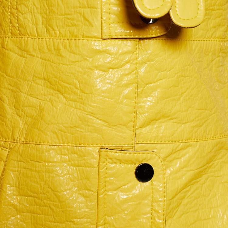 Pre Owned Dolce & Gabbana Yellow Coated Cotton Trench Coat S