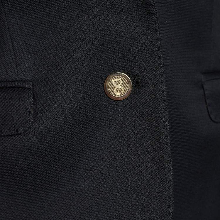 Pre Owned Dolce & Gabbana Black Cotton Blend Slim Fit Blazer S