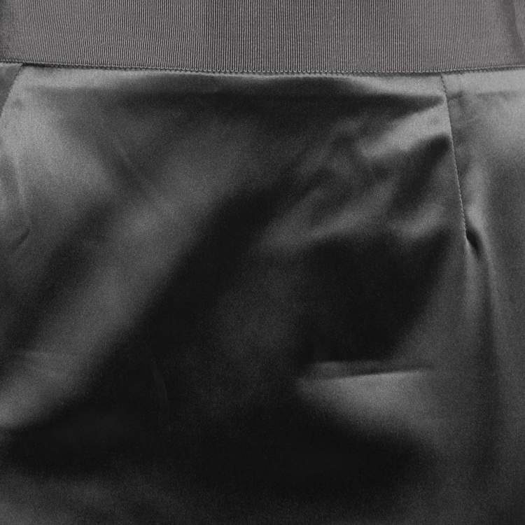 Pre Owned Dolce & Gabbana Grey Satin Pencil Skirt M