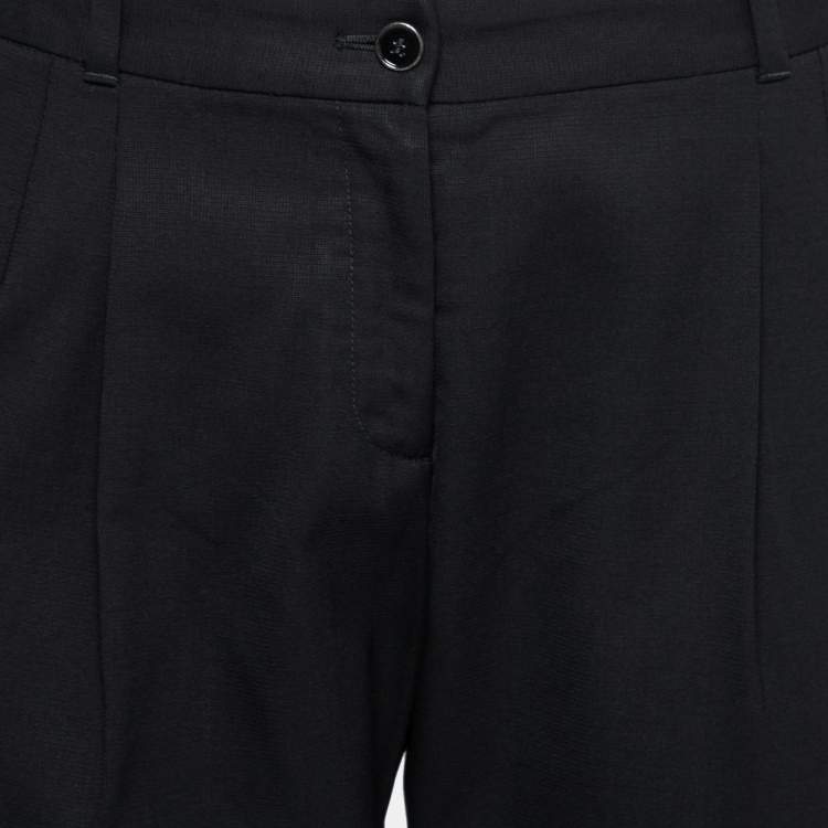 Pre Owned Dolce & Gabbana Black Wool Slim Fit Trousers S Waist 28"