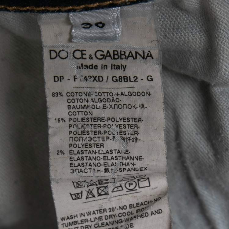Pre Owned Dolce & Gabbana Blue Stretch Denim Slim Fit Jeans XS Waist 26"