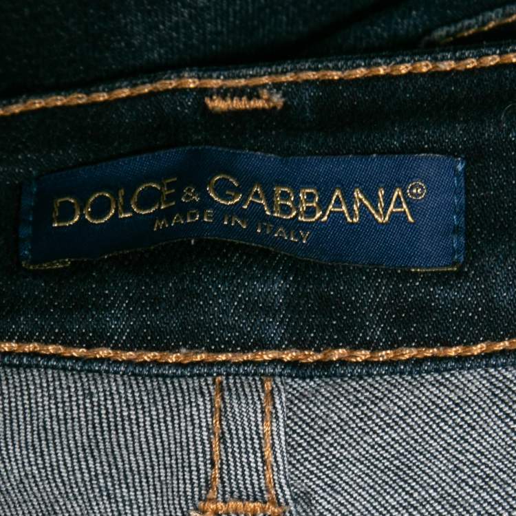 Pre Owned Dolce & Gabbana Blue Stretch Denim Slim Fit Jeans XS Waist 26"