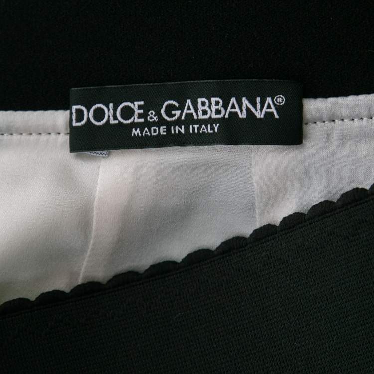 Pre Owned Dolce & Gabbana Green Banana Leaf Print Crepe Knee-Length Skirt M