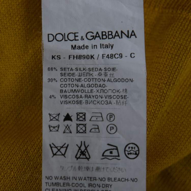 Pre Owned Dolce & Gabbana Yellow Floral Print Knit Pullover Vest M