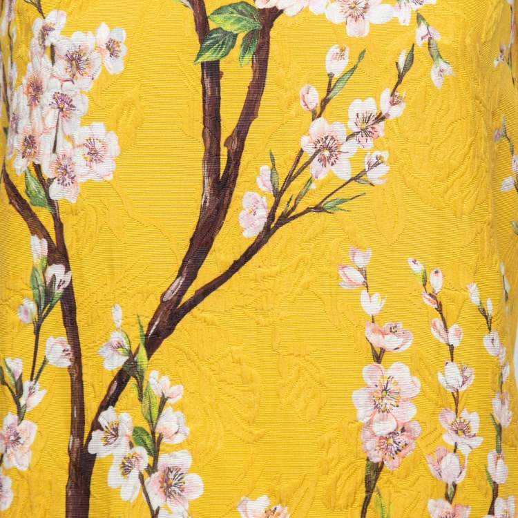 Pre Owned Dolce & Gabbana Yellow Floral Print Knit Pullover Vest M