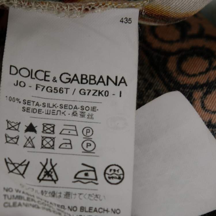 Pre Owned Dolce & Gabbana Multicolor Printed Silk Short Sleeve Top M