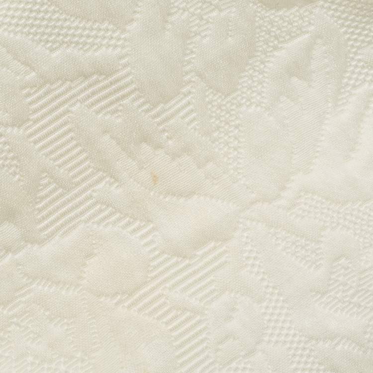 Pre Owned Dolce & Gabbana White Printed Silk Brocade Embroidered Coat S