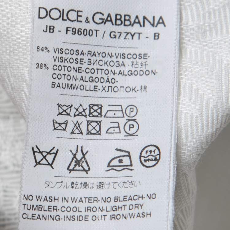 Pre Owned Dolce & Gabbana White Floral Printed Jacquard Hooded Sweatshirt M