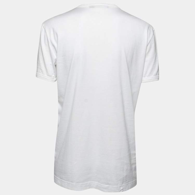 Pre Owned Dolce & Gabbana White Cotton Embroidered T-Shirt M