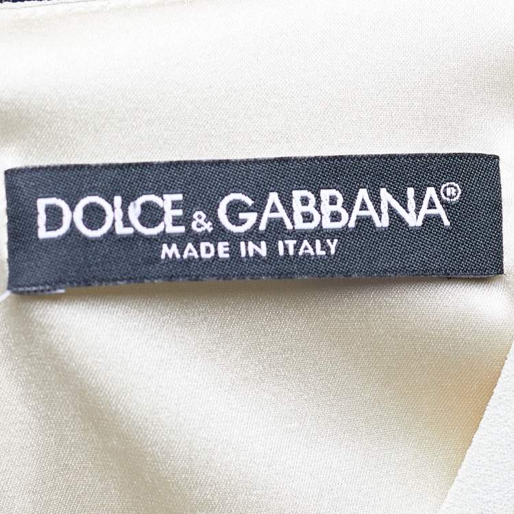 Pre Owned Dolce & Gabbana Pale Green Rose Print Crepe Mini Dress M