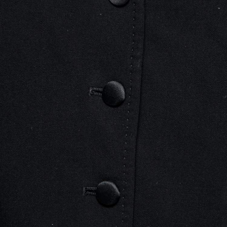 Pre Owned Dolce & Gabbana Black Wool & Lace Button Front Vest S