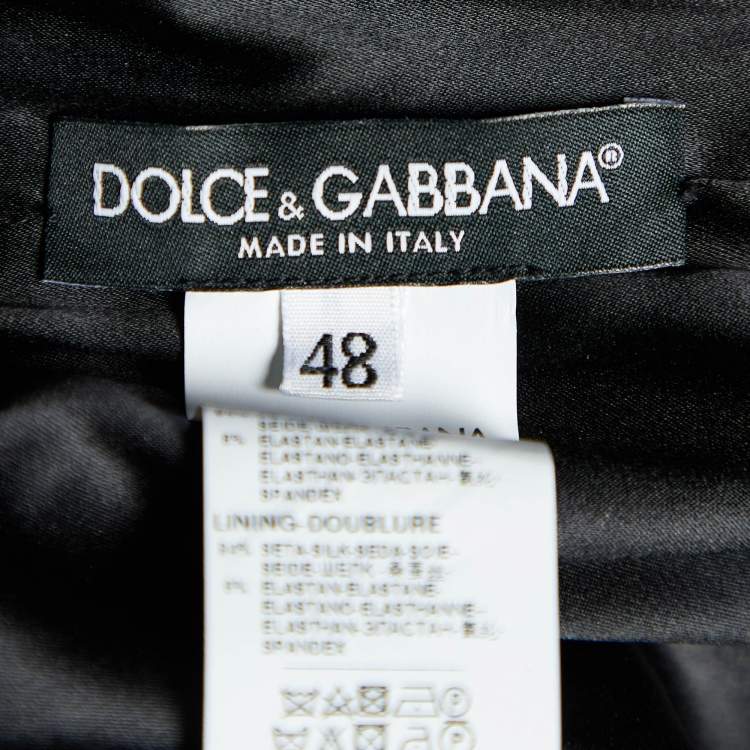 Pre Owned Dolce & Gabbana Multicolor Floral Print Silk Ruched Midi Dress L