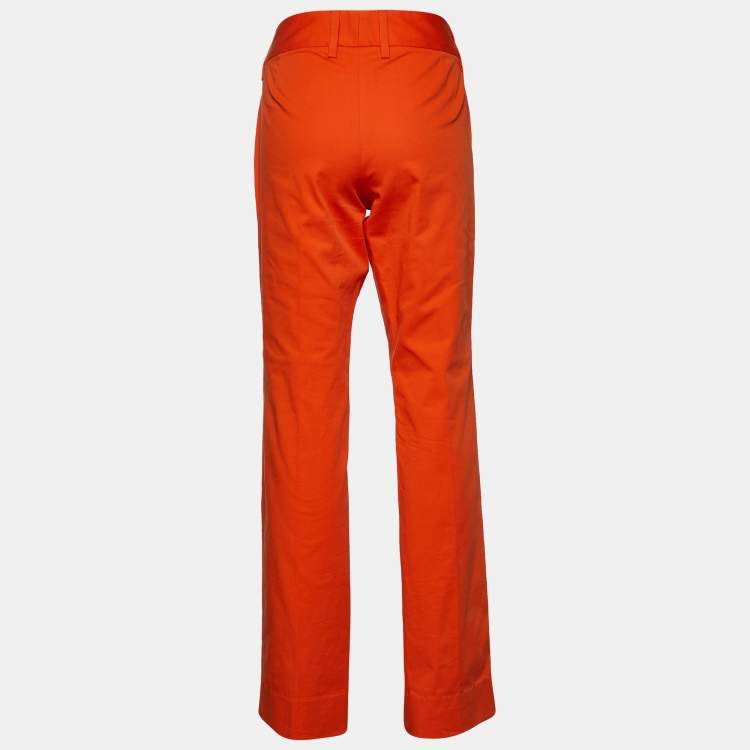 مملوكة مسبقًا Dolce & Gabbana Orange Cotton Straight Fit Jeans L Waist 36"