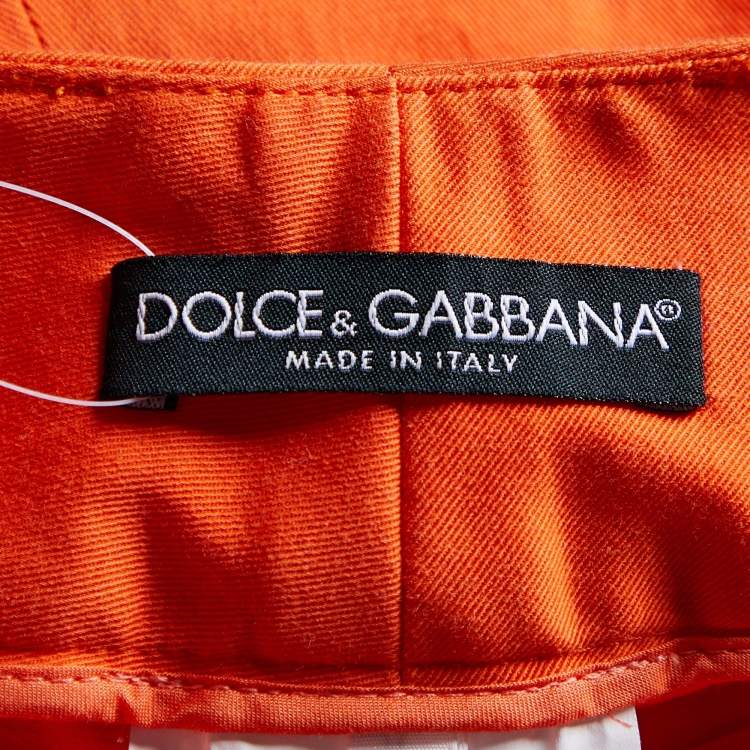 مملوكة مسبقًا Dolce & Gabbana Orange Cotton Straight Fit Jeans L Waist 36"