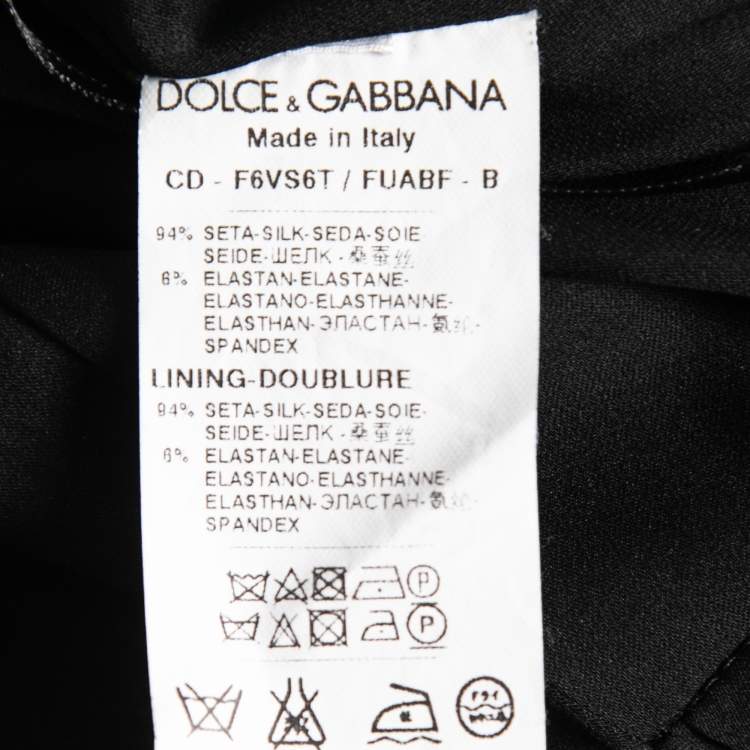 Pre Owned Dolce & Gabbana Black Stretch Silk Draped Jumpsuit S