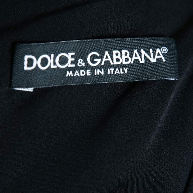 Pre Owned Dolce & Gabbana Black Stretch Silk Draped Jumpsuit S