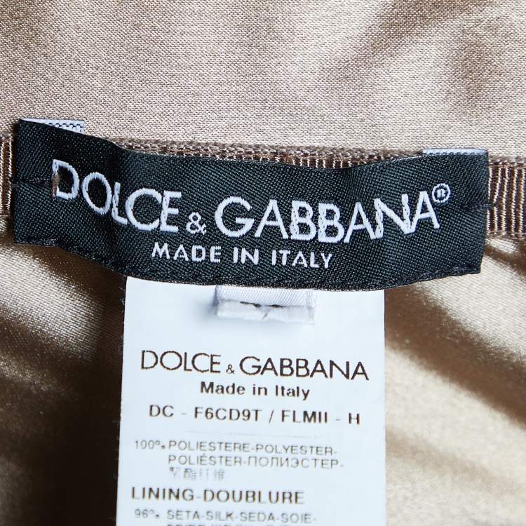 Pre Owned Dolce & Gabbana Black Sequined Strapless Dress S