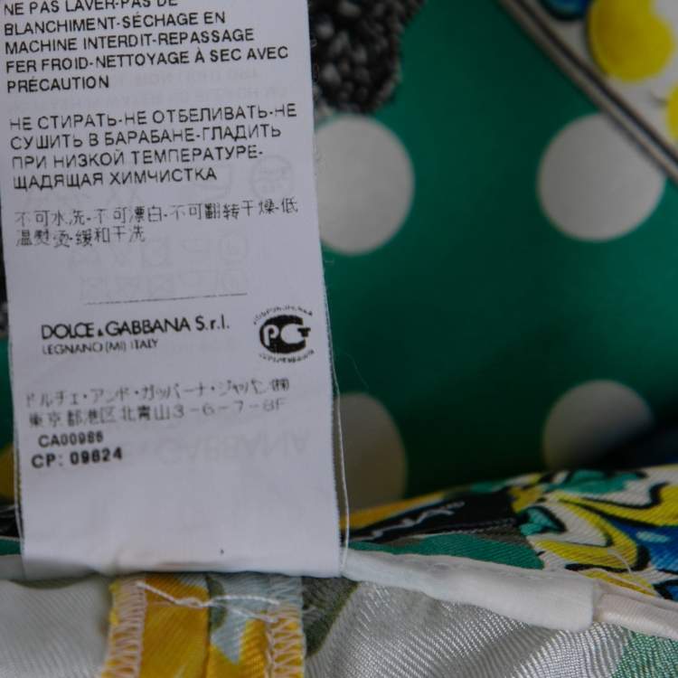 Pre Owned Dolce & Gabbana Multicolor Printed Silk High Waist Shorts XS  