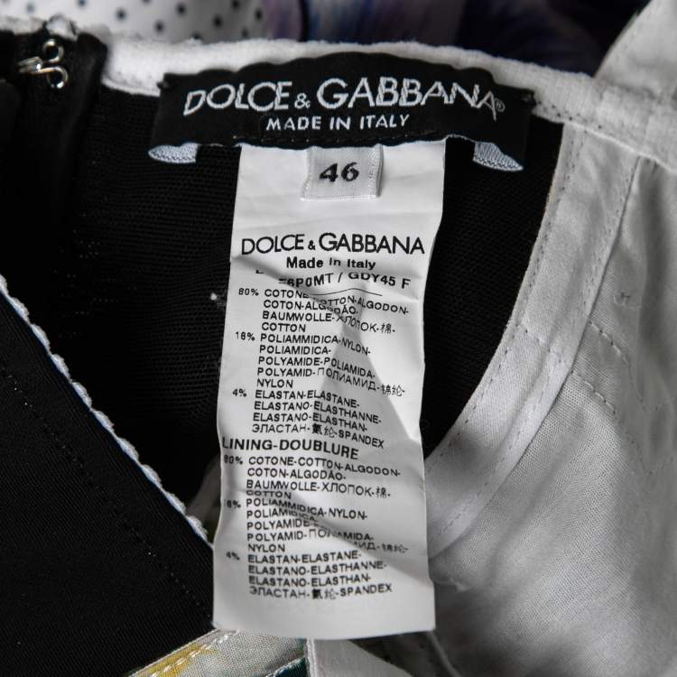Pre Owned Dolce & Gabbana Multicolor Patchwork Print Flared Mini Dress L