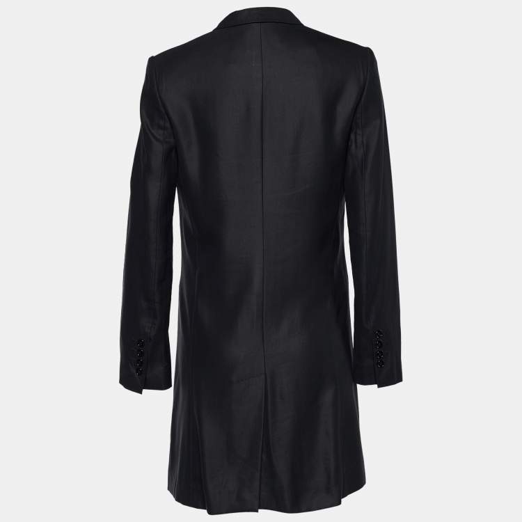 Pre Owned Dolce & Gabbana Black Cotton Mid Length Coat S