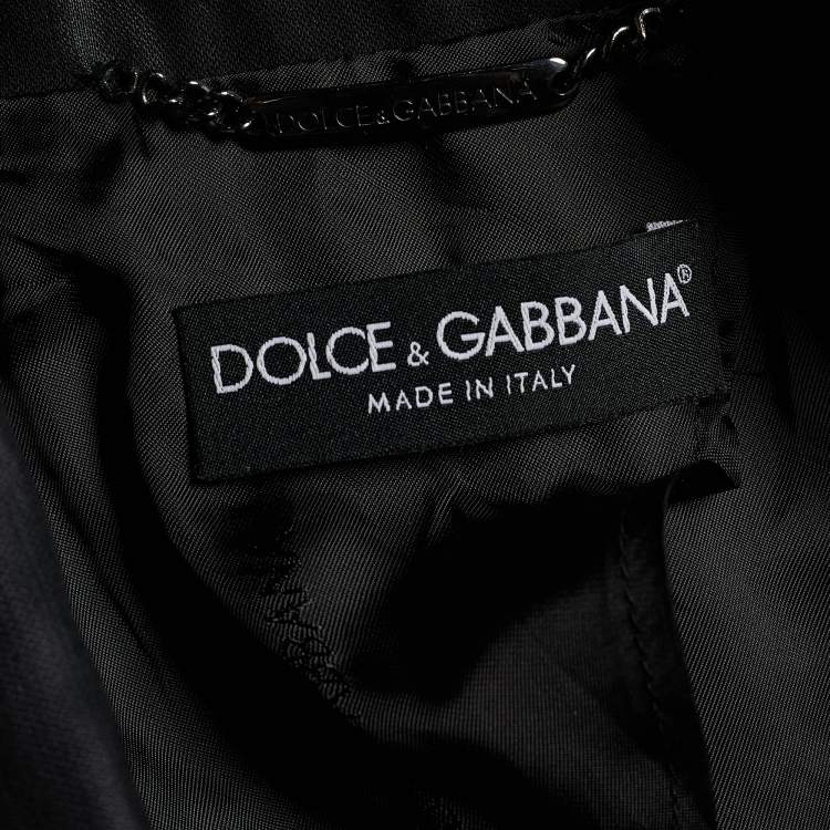 Pre Owned Dolce & Gabbana Black Cotton Mid Length Coat S