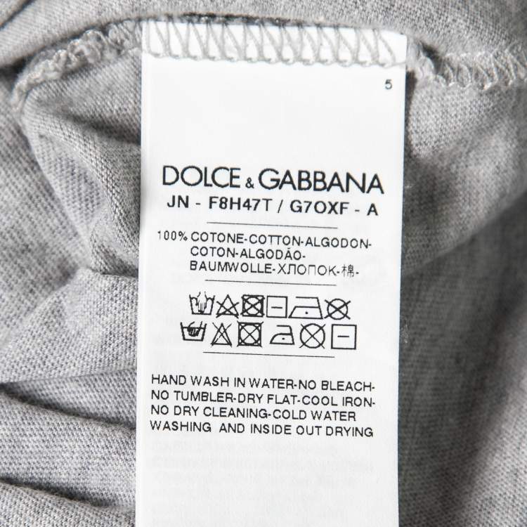 مملوكة مسبقًا Dolce & Gabbana Grey Logo Print Crewneck Tank Top XS 