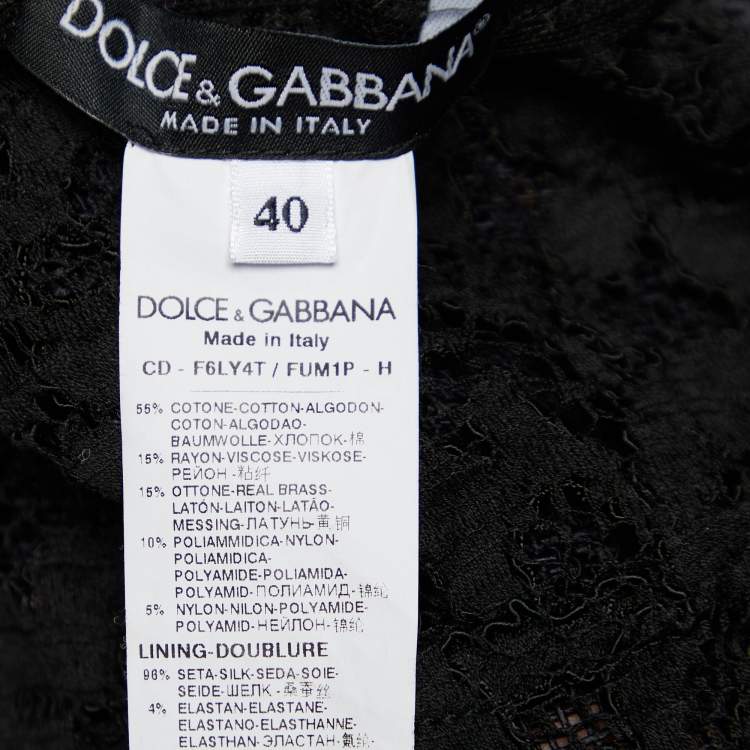Pre Owned Dolce & Gabbana Black Cotton Coin Embellished Mini Dress S