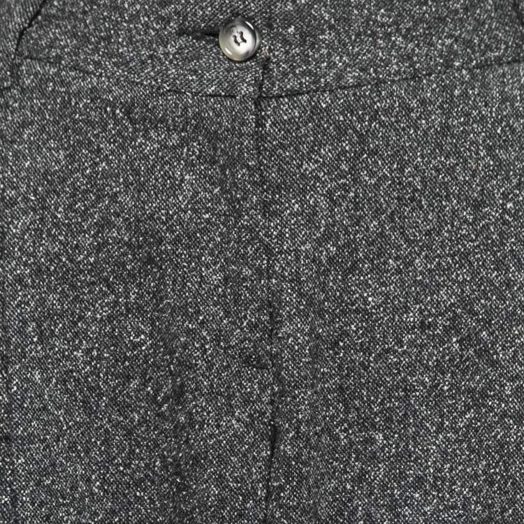 Pre Owned Dolce & Gabbana Grey Tweed Cropped Pants M