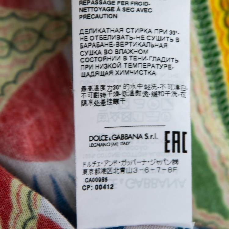 Pre Owned Dolce & Gabbana Multicolor Multi-Panel Print Cotton T-Shirt S   