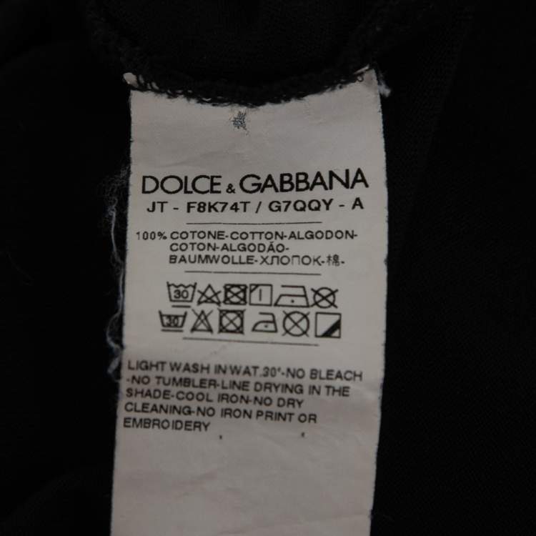 Pre Owned Dolce & Gabbana Black Fashion Sinner Print Cotton T-Shirt XS