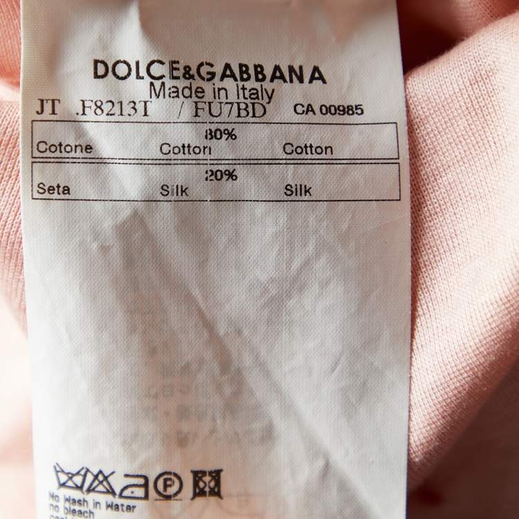 Pre Owned Dolce & Gabbana Pink Knit Neck Trim Detail Tank Top M