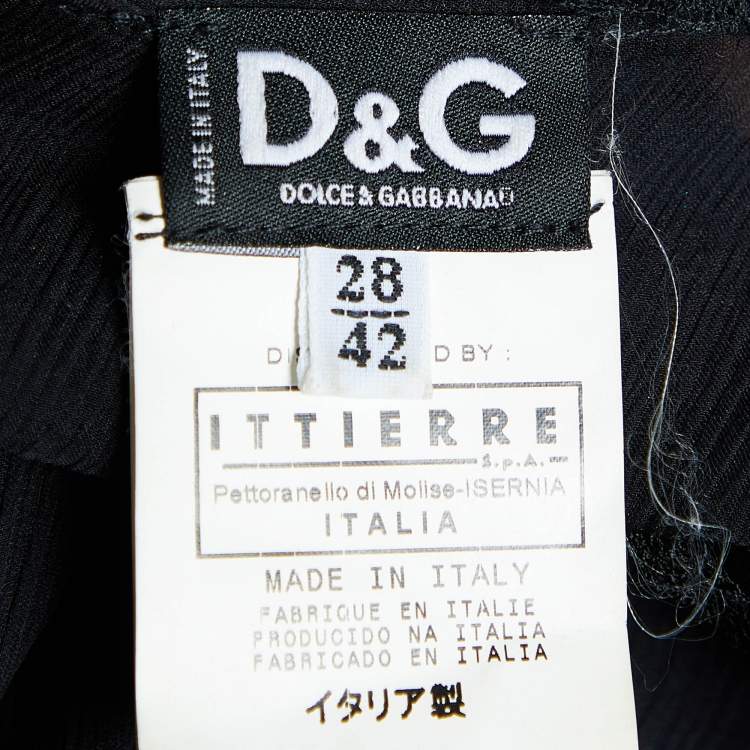 Pre Owned Dolce & Gabbana Black Silk Chiffon Ruffled Sheer Top M